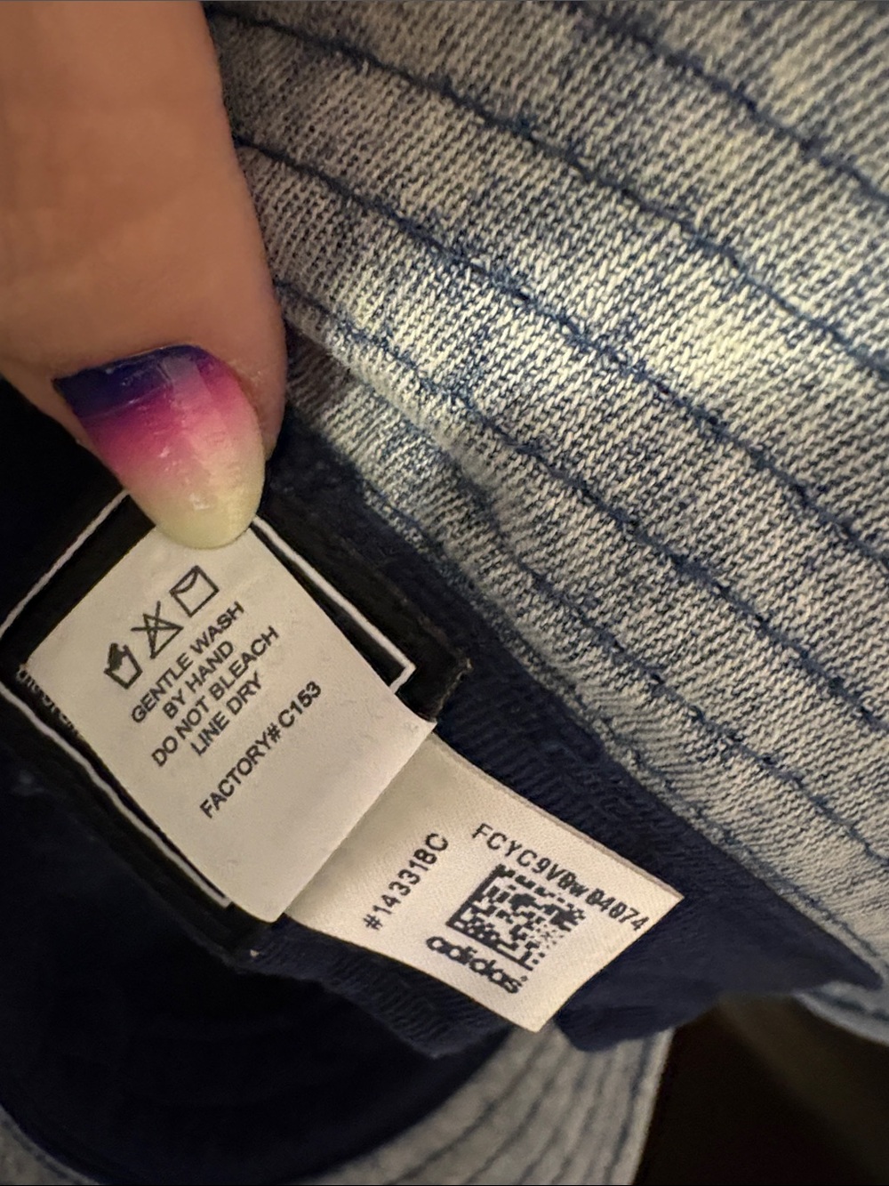 Adidas Chambray Denim Blue Wash Embroidered Logo Bucket Hat OSFM 2021 style - Picture 7 of 14
